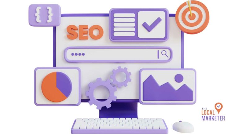 graphic that reads SEO and shows a computer